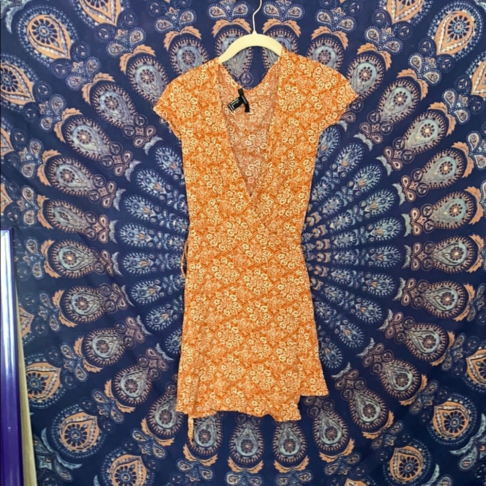 Adorable patterned wrap dress